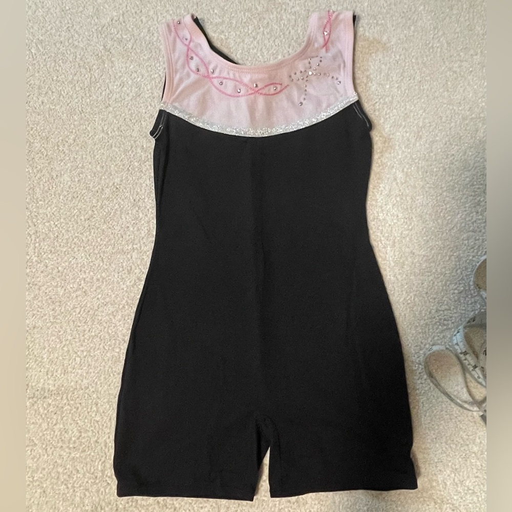 Just Imagine Black Pink Gymnastics Dance Leotard Biketard